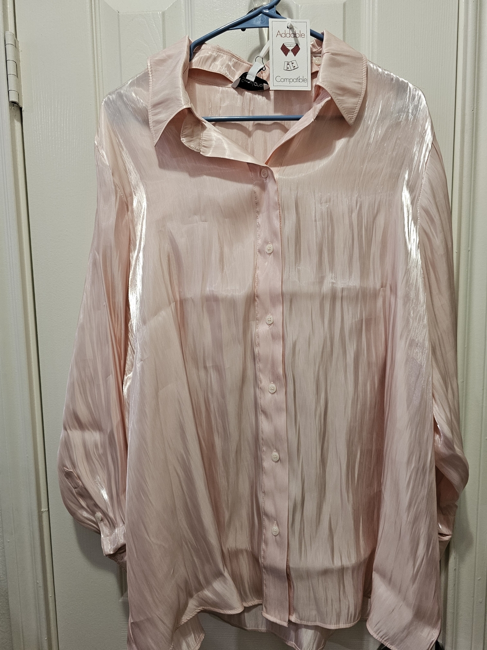 NWOT Pale Pink Button-Down Blouse